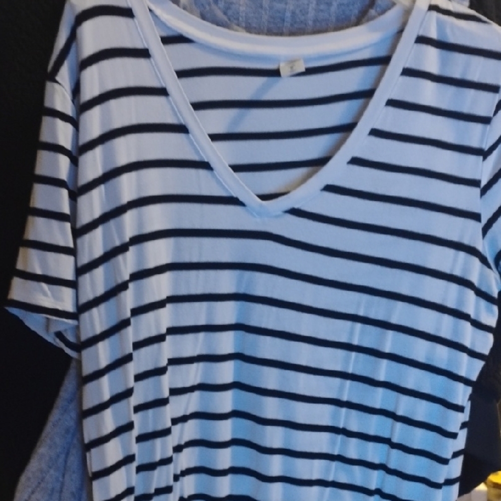Striped V-Neck T-Shirt